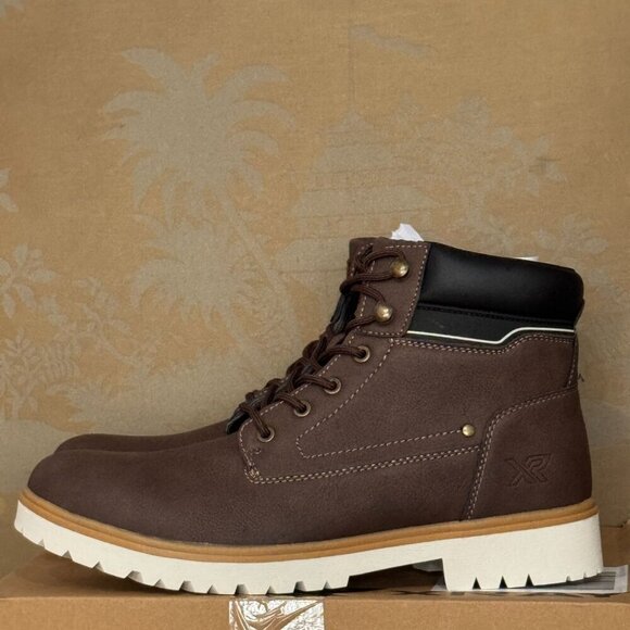 Xray Archer Brown Lace-Up Boots Men’s 12 Workwear Style Lug Sole Combat - Picture 4 of 10